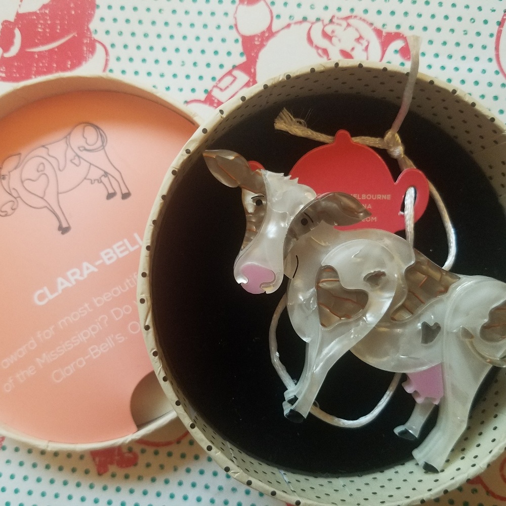 Erstwilder Clara Bell cow brooch vintage style!